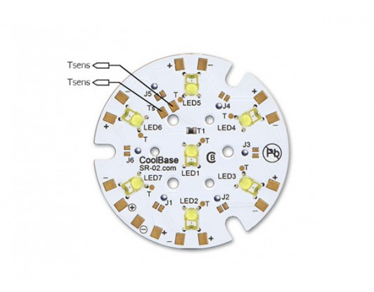 7 LED 40mm LED PCB Assembly Round LED Module Cool Base